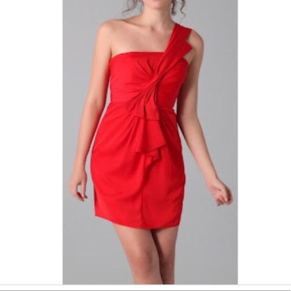BCBGmaxazria one-shoulder cocktail dress